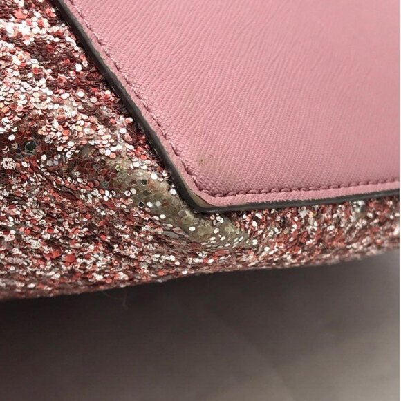Kate Spade w/ COA  Penny Greta Court Tote Bag Pink Glitter - Picture 6 of 13